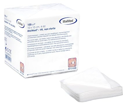 3 x 100 Stück Vliesstoffkompressen MaiMed unsteril 6 fach 10 x 10 cm Kompressen