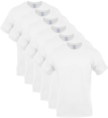Gildan Men's Crew T-Shirts, Multipack, Style G1100 Underwear, White (6 Pack), XXL (Pack of 6)