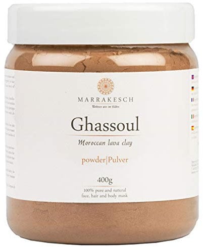 MARRAKESCH Ghassoul Lavaerde Pulver 400g | Original Marokkanische Tonerde als Gesichtsmaske für Gesichtsreinigung | Natürliches Peeling für Gesicht Haut und Haare | Wascherde als Körperpflege