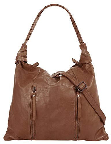Samantha Look Shopper Echt Leder Damen | Made in Italy, Verstellbarer Gurt, Vintage Design, Durchdachter Stauraum | 020461