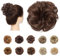 Silk-co Haarteil mit Gummiband, Dutt mit Haaren Gewellt Weich Dutt Haarteil mit Gummiband 25 g, Gelockt Haarverdickung Hair Extensions Messy Bun Hochsteckfrisuren Mittelbraun & Rotbraun