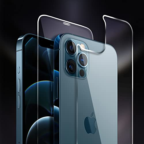 Shacoryze Front and Back Screen Protector for iPhone 12/12 Pro, Tempered Glass Front and Rear Temper Film Premium HD Clarity Anti-Fingerprint/Scratch for 12/12 Pro(6.1 inch)