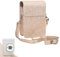 Soft PU Leather Bag for Instant Camera, PU Leather Streamer Drawing Camera Portable Bag Case Protective Pouch Cover with Removable Strap for Instax mini LiPlay(Drawing powder)