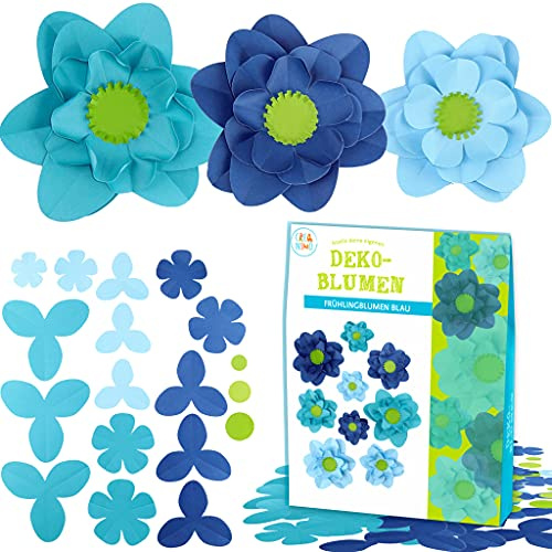 Creanino® Bastelset für die Familie | Bastelpapier für Kinder | Dekoblumen DIY | Blumen Basteln