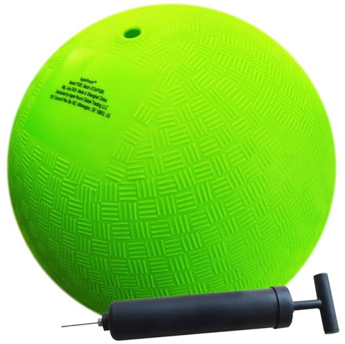 AppleRound 8,5 Zoll Spielplatzball mit Luftpumpe, 1 Stück Ball mit 1 Pumpe, offizielle Größe für Dodge Ball, Handball, Lager und Schulen (Grün)