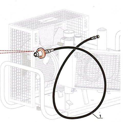 Hochdruckschlauch für Coltri Kompressoren mit 7/16UNF Anschluss, JIC-Anschluss 1500mm