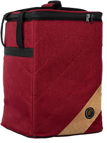 Ortega Guitars Premium Cajon Bag - Tasche für Cajon - 13,5 x 17,75 x 13,5 Zoll - Mit Tragegriff und Rucksackgurten - Leinen und Baumwolle, Bordeauxrot (OGBCJ-BX) | 13,5 x 17,75 x 13,5 Zoll, mit Tragegriff und Rucksackgurten - Baumwolle / Leinen, 10mm Innenpolsterung, OGBCJ-BX