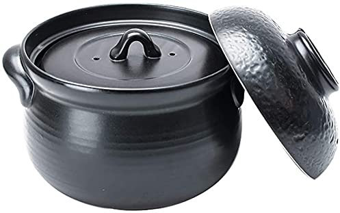 FBWSM Casserole de Soupe Casserole de Pot-au-feu en céramique Casserole de Riz Noir Casserole de Soupe