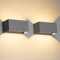 Klighten 24W LED Wandleuchte Innen/Außen,2PCS Außenlampe Außenleuchte innen, IP65 Aussenleuchte Wand UP Down,Außenwandleuchte wandleuchte innen Mit Einstellbar Abstrahlwinkel Warmweiß,Dunkelgrau