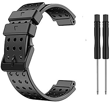 Bracelet de montre de rechange en silicone pour Garmin Approach S20 avec kits d'outils, Silicone, Pas de gemme