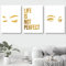 Dittelle Schönheitssalon Dekoration Poster Aluminiumfolie Wimpern Augenbrauen Set Make-up Wandkunst Leinwand Gemälde Bild 15,7 x 23,6 (40 x 60 cm) x 3 Kein Rahmen