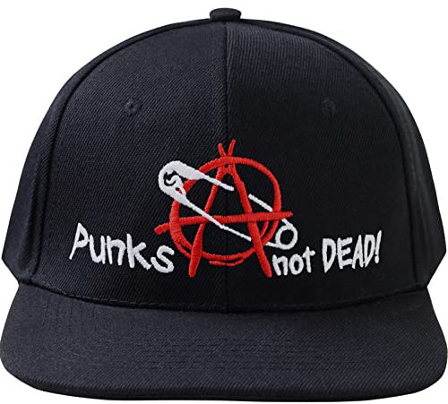 EXPRESS-STICKEREI Lustige Kappe Mit Spruch Punks Not Dead - Verstellbare Urban Basecap - Hochwertige Schildkappe - Baseball Cap - Snapback Mit Verschluss - Einheitsgröße