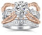 JewelryPalace Kreuz Verdrehter Rundschliff 2ct Zirkonia Promise Ring Damen, Infinity Verlobungsring Silber 925 Solitär Rosegold Frauen, Unendlichkeits Hochzeitsring Trauring Ehering Band Ringe Set 49