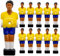 eyepower 11 Tischkicker Figuren 13mm - Brasilien Gelb Blau - Tisch Fussball Kicker Figuren - Tisch Fussballspiel Zubehör Fußball Kickertisch Ersatzteile Tischfussball Figuren Kicker Tisch