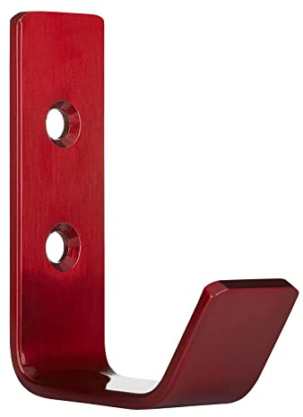 SOTECH Kleiderhaken Loxten 60 x 20 x 45 mm bordeauxrot echt Edelstahl | Garderobenhaken Wandhaken mit 3 mm Materialstärke Jackenhaken mit abgerundeten Kanten