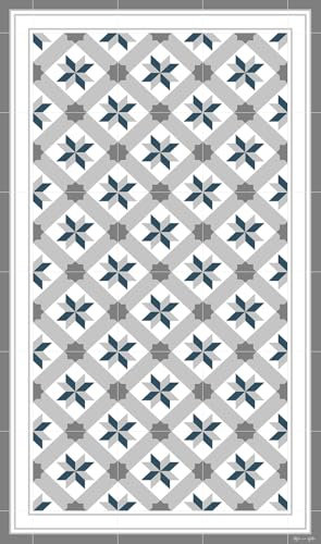 DobleUve Estudio Alfombra Vinílica Hidráulica 23 | Color Gris | 65x80 cm | Alfombra Cocina Lavable Antideslizante | Alfombra Vinilica | Suelo Vinílico | Alfombra Vinilo Salón