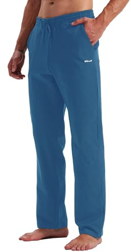 WILLIT Jogginghose Herren Baumwolle Trainingshose Sporthose Lang Freizeithose Fitness Yogahose Sweathose Lounge Pants Loose Männer mit Taschen