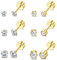 Kakonia Titan Ohrringe für Empfindliche Ohren - G23 Reintitan Ohrstecker für Frauen, Hypoallergen Knorpel 20G 2/3/4mm Kubischer Zirkonia Flach Zurück Gold