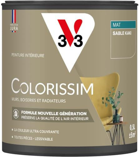 V33 Peinture multi-supports Colorissim® Sable kaki Mat 0,5L