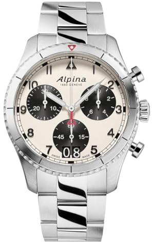 Alpina Herren Chronograph Quarz Armbanduhr Startimer Pilot Swiss Made
