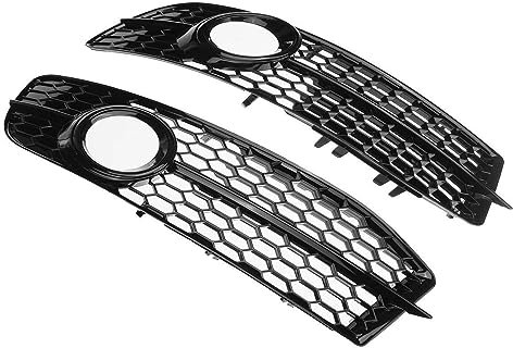 YuZong Nebelscheinwerfer Gitter für Audi A6 C6 S-Line 2008-2011-4F0807681Q01C 4F0807681Q02C,Links Rechts Nebelscheinwerfer Grill Auto-Styling Trim,A-Black