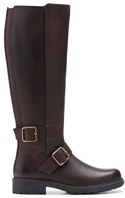 Clarks Orinoco2 Alto, Stivali alla Moda Donna, Marrone Scuro Lea, 41.5 EU