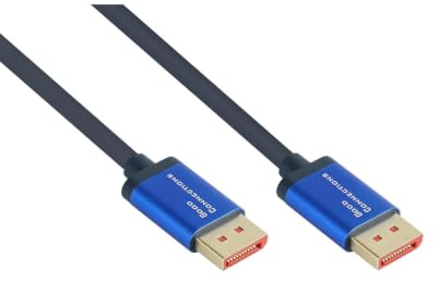 Good Connections DisplayPort 1.4 SmartFLEX Kabel, 8K UHD-2 / 4K UHD, Aluminiumgehäuse, CU, Dunkelblau, 5m, Marke