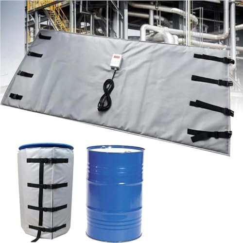 CYMYYDS Metal Oil Drum Heater, 2300W/4000W IBC Ton Barrel Heater, Oil Drum Electric Heating Jacket for Valves, Instruments, Tanks, Grease Keg Heater, 0-150℃,55Gallon/200L-Grey