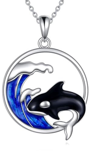 Walfisch Kette Sterling Silber Walfisch Schmuck Ozean Kette Orca Kette Ozean Schmuck für Damen Mädchen
