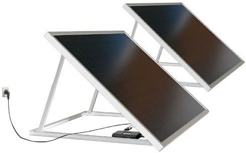 Kit Solaire Autonome Connecté KATEZER - Solution Prêt à Brancher - Panneau Bifacial Katezer - Installation Facile - Suivi de Production - 3 Types de Pose : Sol, Mur, Balcon (KIT DOUBLE 840W)