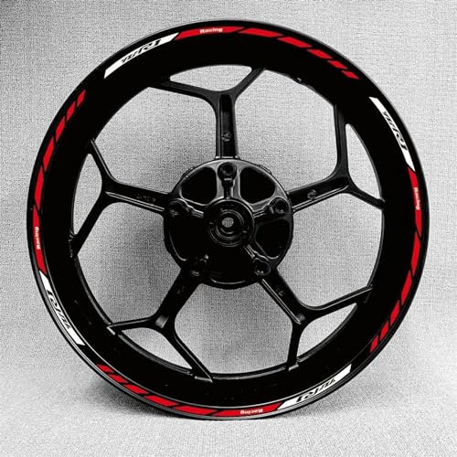 Radform Motorrad 17 Zoll Ist Geeignet Für R1 R6 R3 R15 R125 Stahlfelge Felge Modifikation Aufkleber Reflektierend Wasserdicht(Color:Red 3)