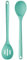 U-Taste 33.9 cm Extra Long Silicone Spoons: 315℃ Heat Resistant Food Grade Solid & Slotted Cooking Spoons, Nonstick Seamless Kitchen Utensil for Serving Mixing Stirring Draining (Aqua Sky, 2pcs)