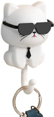 Porte-clés pour chat, crochets pour chat | Crochets adhésifs mignons,Crochet adhésif mural pour manteau, décoration de pièce mignonne, crochets pour chaton avec lunettes de soleil pour chapeau écharpe