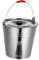 Fenteer Secchio in Acciaio Inox con Coperchio Secchiello per Ghiaccio Barile per Acqua Contenitore per liquidi per Barbecue, 34cm 16l