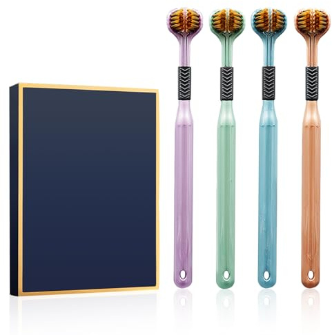 DAKLUNAR 4 Stück 3-Sided Toothbrush, Dreiseitige Zahnbürste mit Weichen Borsten, Kinderzahnbürste, Kids Toothbrush, Extra Weich Zahnbürste für Kinder, Reisezahnbürste, Brush für Erwachsene Kinder