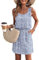 WNEEDU Vestito Estivo da Donna Senza Maniche da Spiaggia con Scollo a U e Coulisse Vestito Arioso da Donna Estivo con Tasche Fiore Blu Viola L