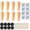 Goomp Lot de 8 Pieds de Meuble 25 cm,Pieds de Canap Pieds Meuble Bois Pieds de Lit en Bois Patte de Lit Pieds de Table Pied Sommier Pieds Canapé à Visser,Pieds de Rechange pour Canapé, Meuble TV, Lit