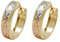 Paar Creolen 12x3mm tricolor aus 375 Gold Gelbgold teilrhodiniert rotvergoldet