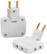 Momowin 2x Flachstecker Mehrfachsteckdose，Flachstecker mit 3 Adapter ，Steckdosenadapter EU-US，Flacher Stecker Steckdose mit 180º Drehbarer Kopf