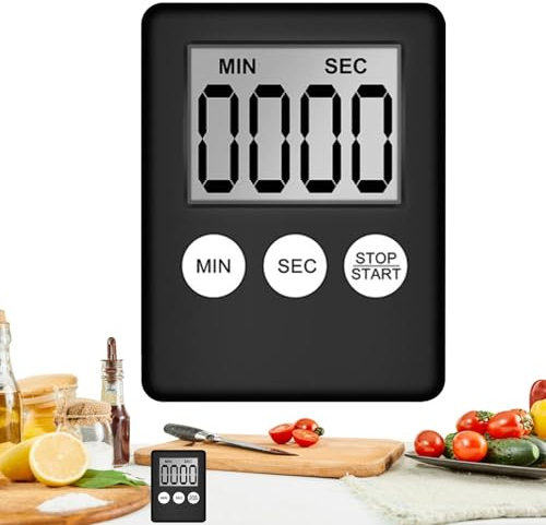 Minuterie Numérique - Minuteur De Cuisine - Chronomètre Magnétique avec Alarme - Minuteur Numérique avec Alarme Sonore LCD Écran Compte À Rebours | pour Cuisine, Étudier,Classe
