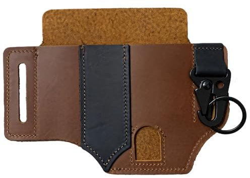 Taktisches Etui-Holster aus Leder mit Schnellverschluss-Clip, Multi-Tool-Outdoor-Ausrüstungstasche für Messer und Taschenlampe