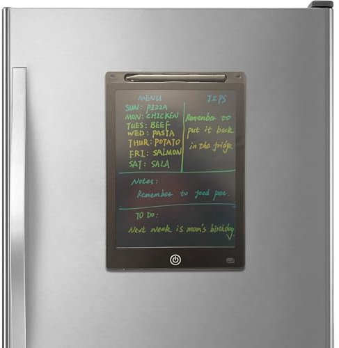 Magnetic Dry Erase Board for Fridge to Do List Magnet Pad LCD Writing Tablet Blackboard Grocery Fridge Whiteboard Digital Notepad Message Center, 10x6.7