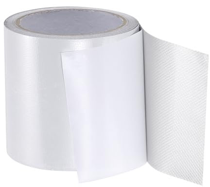 PATIKIL Awning Repair Tape 8m x 10cm Waterproof Canvas Tape High Adhesive Tear Repair Patch Kit for PVC Tarpaulin Tent Awning Fabric RV Sail Boat Cover, White (4 x26.24ft)