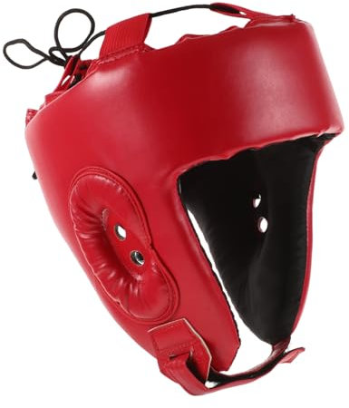 UKCOCO Boxhelm Kopfbedeckung Boxpolster Boxbandagen Desodorierungsmittel bewachen Gesicht Taekwondo kopfschutz Kickboxen Kopfschutz Sparringshelm Sparringsausrüstung für rot