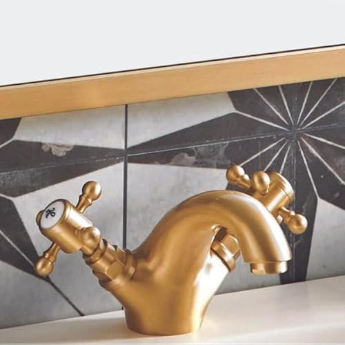 Churchwell Mono Basin Mixer Brshed Brass | Traditional Design | Brushed Brass | Inc Waste | Basin Tap | Bathroom Tap |