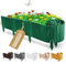 BOGATECO Recinzione per aiuole in legno, 40 cm di altezza e 200 cm di lunghezza, recinzione in legno, perfetta come bordo per aiuole o percorsi, colore: verde