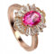 Argent délicat bague topaze rose r 11, Single