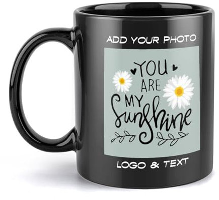 SOUL FLEX Custom Mug - Personalised Coffee Mug with Image, Logo, or Text | Custom Photo Cup | Customised 11 Oz Ceramic Tea Cup Taza Personalizadas Custom Gifts for Men & Women