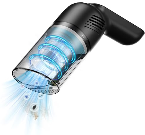 Synvion Pulitore per aspirapolvere portatile per auto, Powerful Vacuum Cleaner Cordless, 3 in 1 Light weight Vacuum & Blower Dust Buster, USB Rechargeable Mini Cleaner for Car, Home and Pet Hair