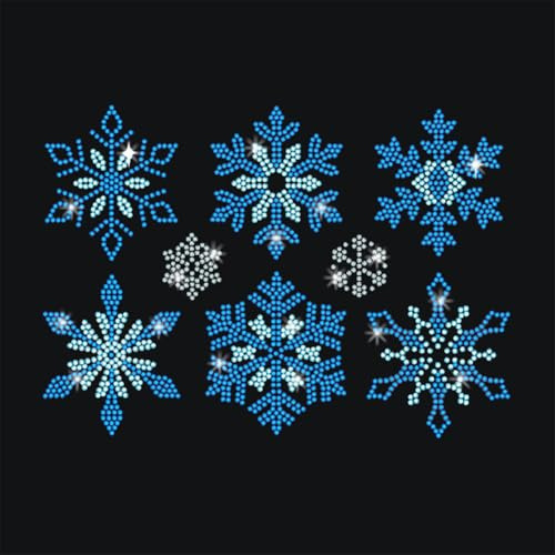 GOMAKERER 18 Stück Schneeflocken Strass Transfer Zum Aufbügeln, Winter Weihnachts Hot fix Dekorationsapplikationen Kristall Wärmeübertragungsaufkleber Reparaturflicken Für T Shirts Hüte Jacken